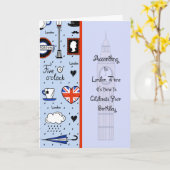 ロンドン人用誕生日カード カード (黄色い花)