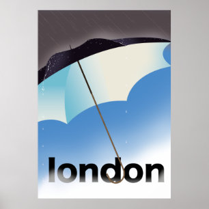 ロンドン傘の旅行ポスター ポスター