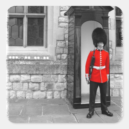 ロンドン兵士パレードのステッカー スクエアシール (正面)