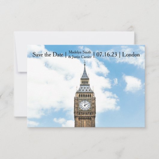 ロンドン写真 - 3x5 セーブ・ザ・デート (正面)