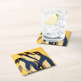 ロンドン動物園への地下鉄の乗り入れポスター スクエアペーパーコースター (インサイチュ)