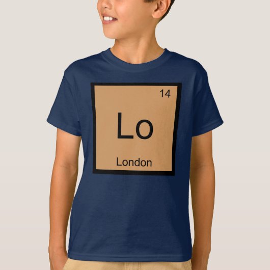 ロンドン名化学元素周期表 Tシャツ (正面)