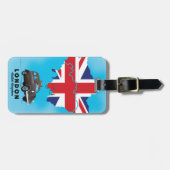 ロンドン図解入りの、写真付きの地図の旅行ポスター ラゲッジタグ (正面横)