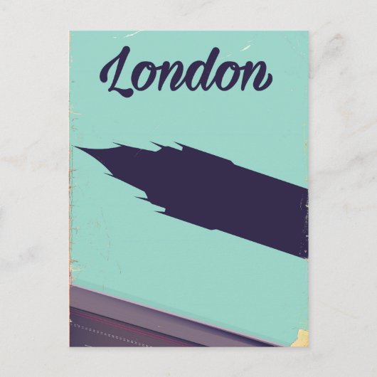 ロンドン国会議事堂ビッグベンヴィンテージのポスター ポストカード (正面)