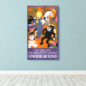 ロンドン地下地下鉄の旅行ポスター キャンバスプリント (インサイチュ (ウッドフロア))