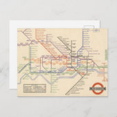 ロンドン地下鉄道地図 ポストカード (正面/裏面)