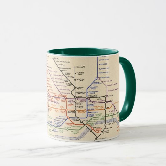 ロンドン地下鉄道地図 マグカップ (正面右)