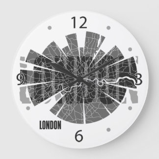 ロンドン地図の時計 ラージ壁時計