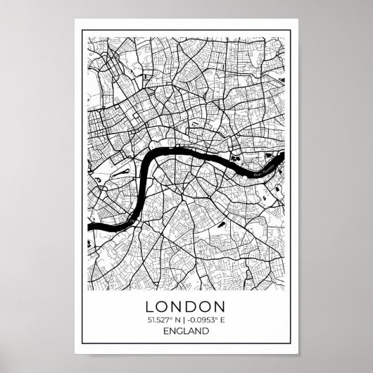 ロンドン地図ポスター – London Wall Art ポスター (正面)
