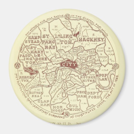 ロンドン地図マグネット マグネット (正面)