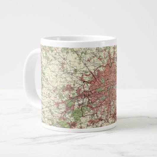ロンドン地域の地図 ジャンボコーヒーマグカップ (正面左)