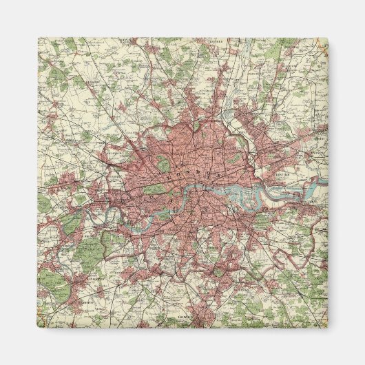 ロンドン地域の地図 マグネット (正面)