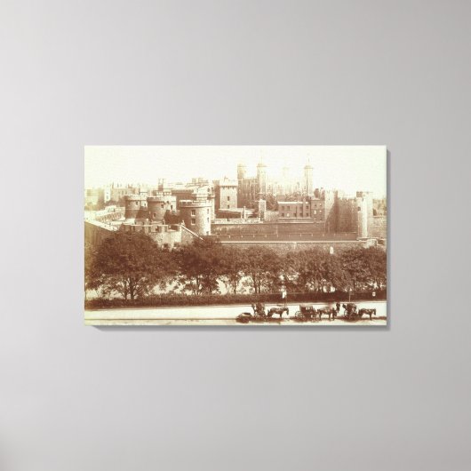 ロンドン塔（セピア写真） キャンバスプリント (正面)