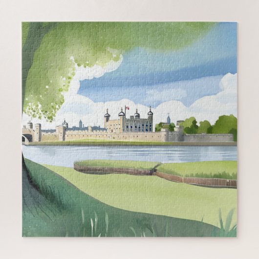 ロンドン塔 | 英国の水彩風景 ジグソーパズル (縦)