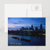 ロンドン市の夜のはがき ポストカード (正面/裏面)