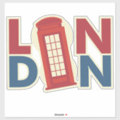 ロンドン市街地 青 赤 電話ボックス シール (シート)
