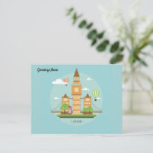ロンドン市 イラスト ポストカード (スタンド正面)
