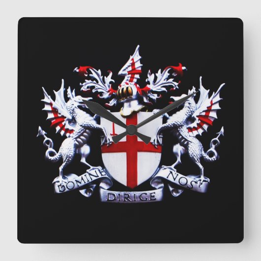ロンドン市 スクエア壁時計 (正面)