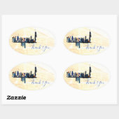 ロンドン抽象芸術インクア絵を描ートの感謝 楕円形シール (シート)