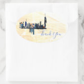 ロンドン抽象芸術インクア絵を描ートの感謝 楕円形シール (バッグ)