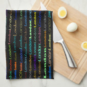 ロンドン文字デザインIキッチンタオル キッチンタオル (四つ折り)