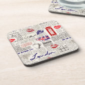 ロンドン新聞パターン コースター (左側)