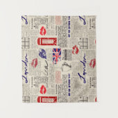 ロンドン新聞パターン タペストリー (正面)