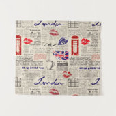 ロンドン新聞パターン タペストリー (正面(横))