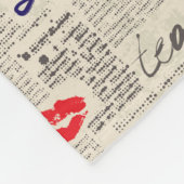 ロンドン新聞パターン フリースブランケット (角)