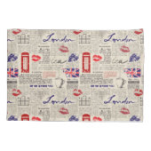 ロンドン新聞パターン 枕カバー (裏面-左)