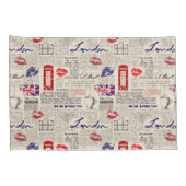 ロンドン新聞パターン 枕カバー (裏面-右)