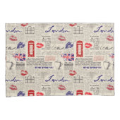 ロンドン新聞パターン 枕カバー (正面右)