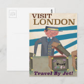 ロンドン旅行のビンテージポスターデザイン ポストカード (正面/裏面)