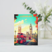 ロンドン旅行はがきアート、ロンドン旅行アート、エン シーズンポストカード (スタンド正面)
