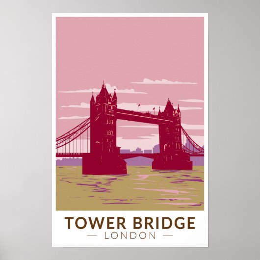 ロンドン旅行アートヴィンテージ タワーブリッジ ポスター (正面)