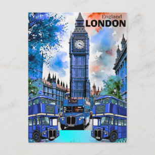 ロンドン旅行アート ポストカード, ロンドン旅行アート, 英 ポストカード