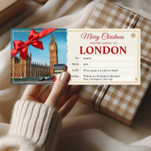 ロンドン旅行クリスマスお楽しみギフトチケットカード 招待状