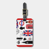 ロンドン旅行コラージュ ラゲッジタグ (正面縦)