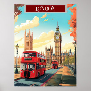 ロンドン旅行絵葉書アート, ロンドン旅行アート, イングランド ポスター