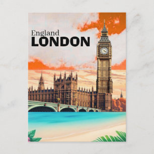 ロンドン旅行絵葉書アート, ロンドン旅行アート, イングランド ポストカード