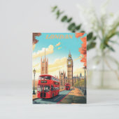 ロンドン旅行絵葉書アート, ロンドン旅行アート, イングランド ポストカード (スタンド正面)