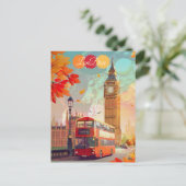 ロンドン旅行絵葉書アート, ロンドン旅行アート, イングランド ポストカード (スタンド正面)