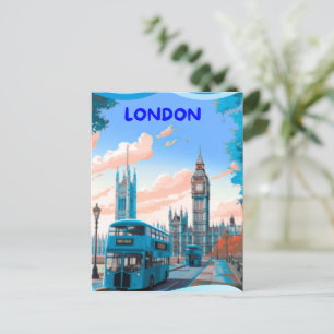 ロンドン旅行絵葉書アート, ロンドン旅行アート, イングランド ポストカード