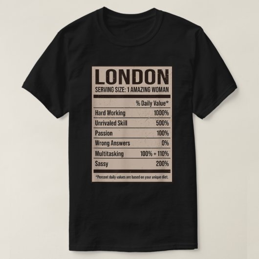 ロンドン栄養ファクト名ニックネーム別名タイトルF Tシャツ (デザイン正面)