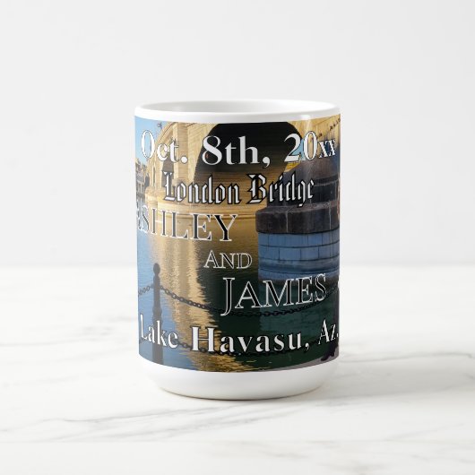 ロンドン橋のウェディングデスティネーション コーヒーマグカップ (中央)