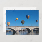 ロンドン橋の上の熱気球 ポストカード (正面/裏面)