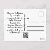 ロンドン橋の上の熱気球 ポストカード (裏面)