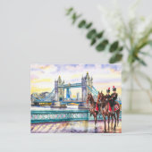 ロンドン橋の水彩画 ポストカード (スタンド正面)