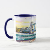 ロンドン橋の風景の水彩画 #1 マグカップ (左)