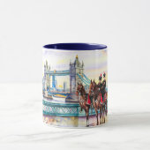 ロンドン橋の風景の水彩画 #1 マグカップ (中央)